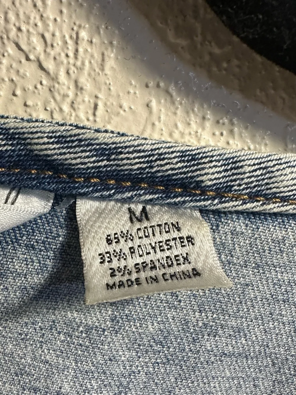 Light Blue Denim Tank with Gold Stitch Accents